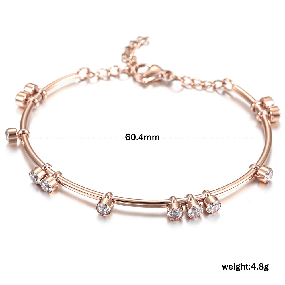 Round bar creative zircon bracelet-NSB1447ST