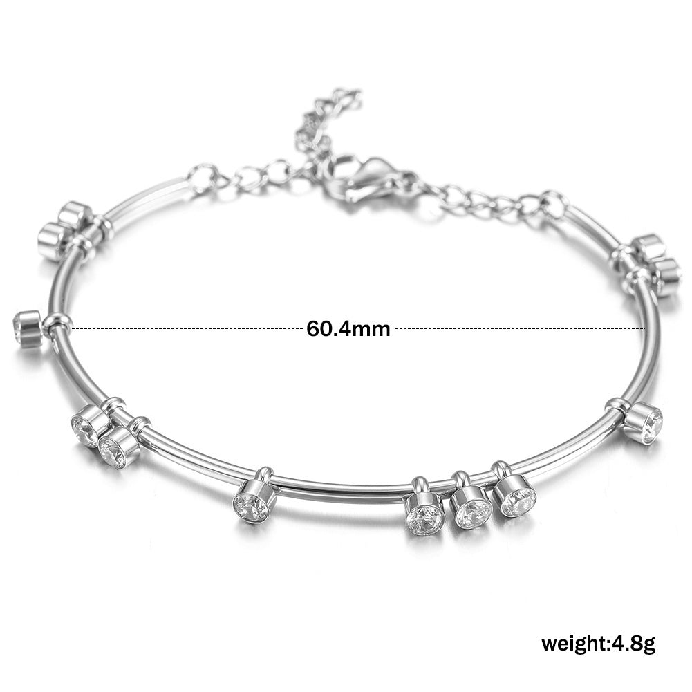 Round bar creative zircon bracelet-NSB1447ST