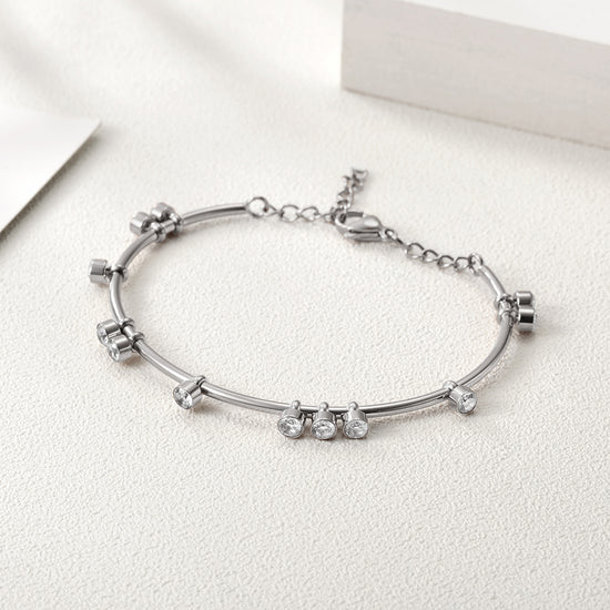 Round bar creative zircon bracelet-NSB1447ST