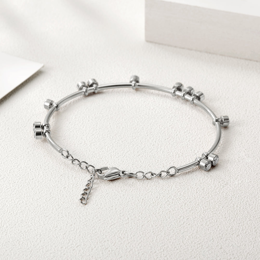 Round bar creative zircon bracelet-NSB1447ST