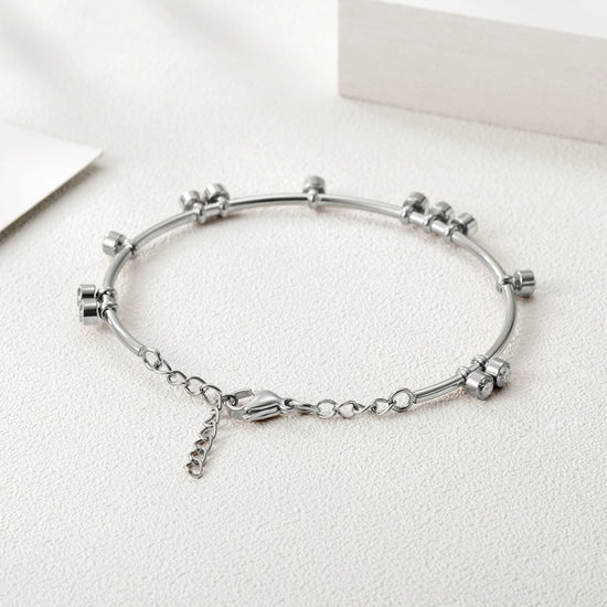Round bar creative zircon bracelet-NSB1447ST