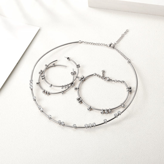 Round bar creative zircon bracelet-NSB1447ST
