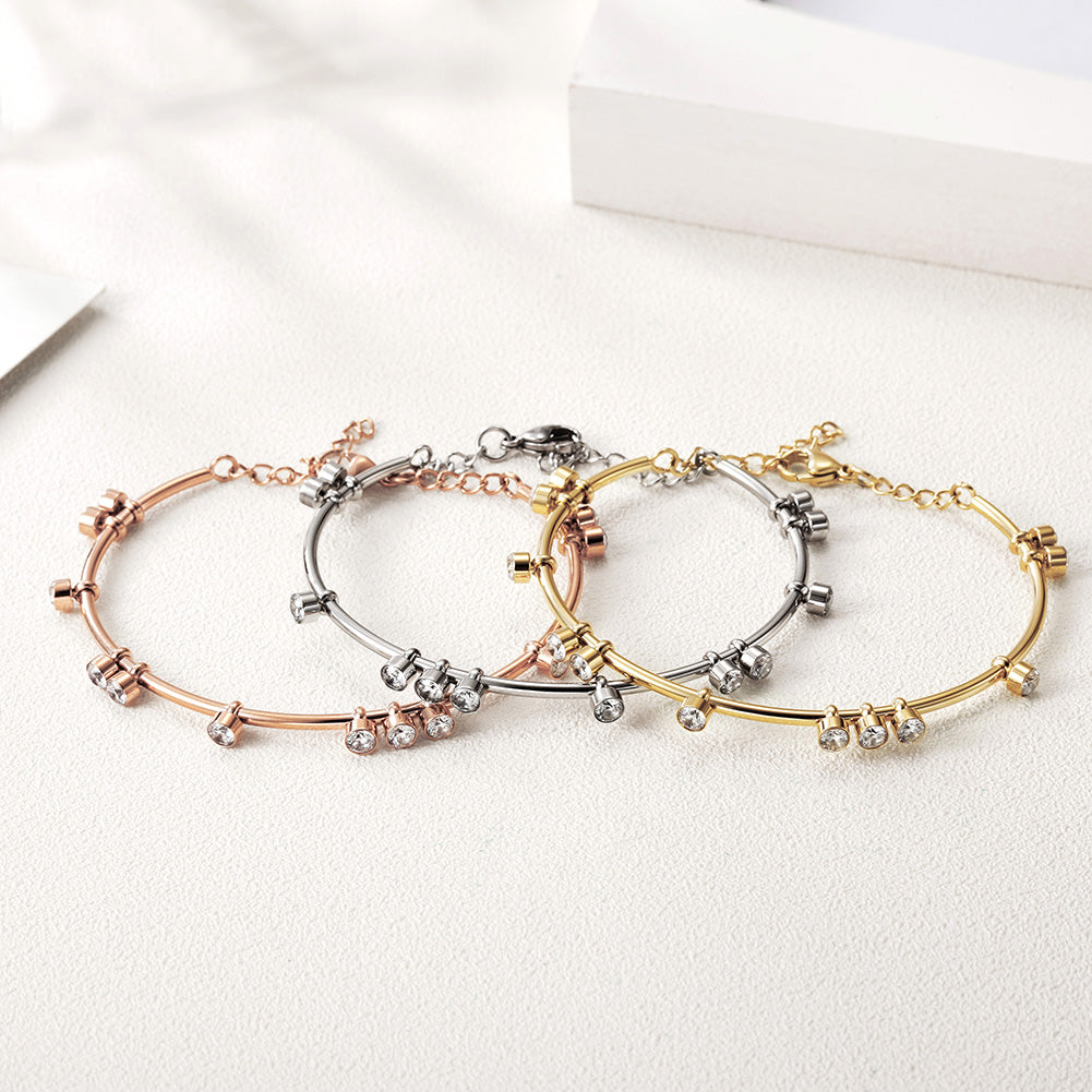 Round bar creative zircon bracelet-NSB1447ST