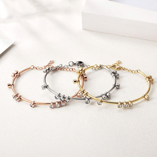 Round bar creative zircon bracelet-NSB1447ST