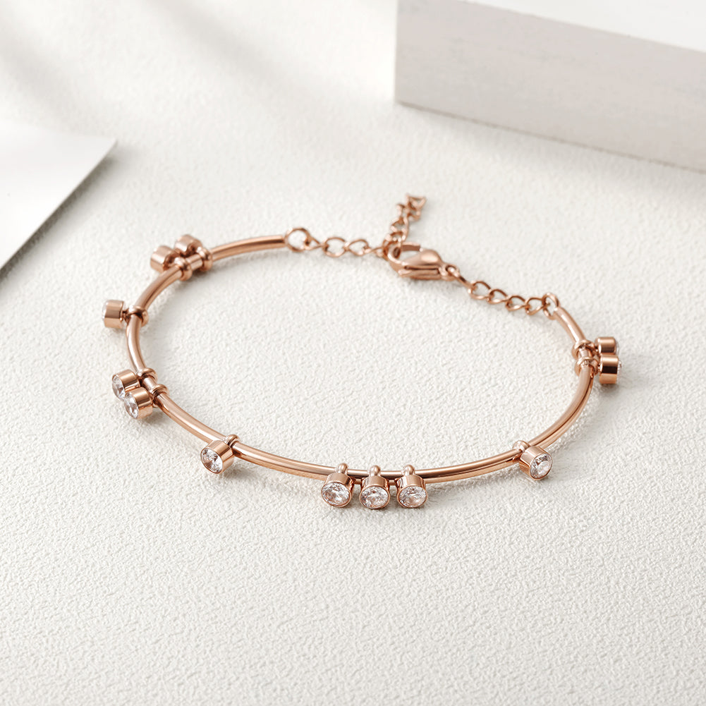 Round bar creative zircon bracelet-NSB1447ST