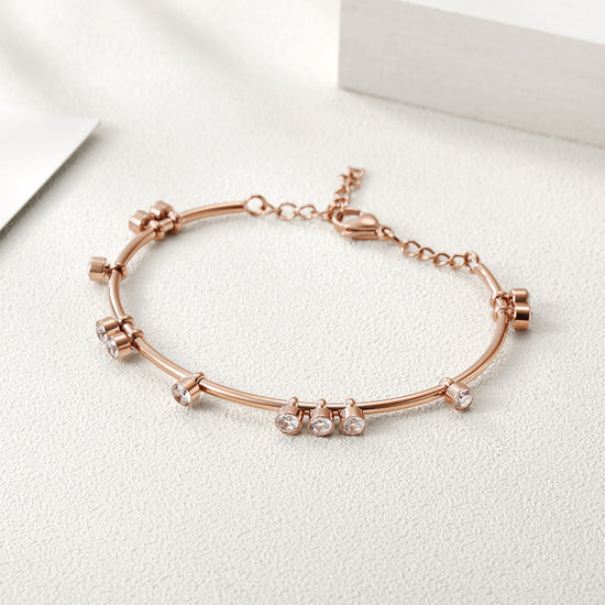 Round bar creative zircon bracelet-NSB1447ST