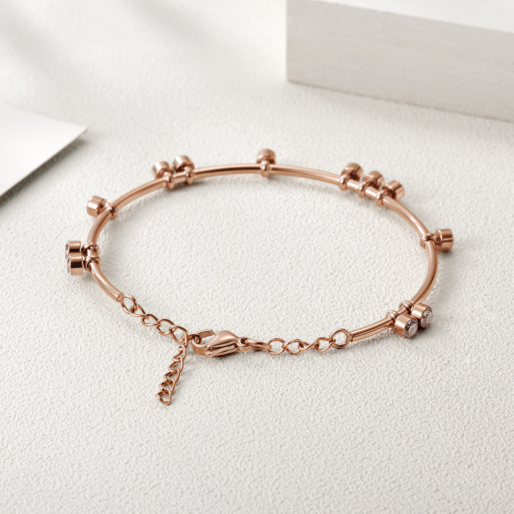 Round bar creative zircon bracelet-NSB1447ST