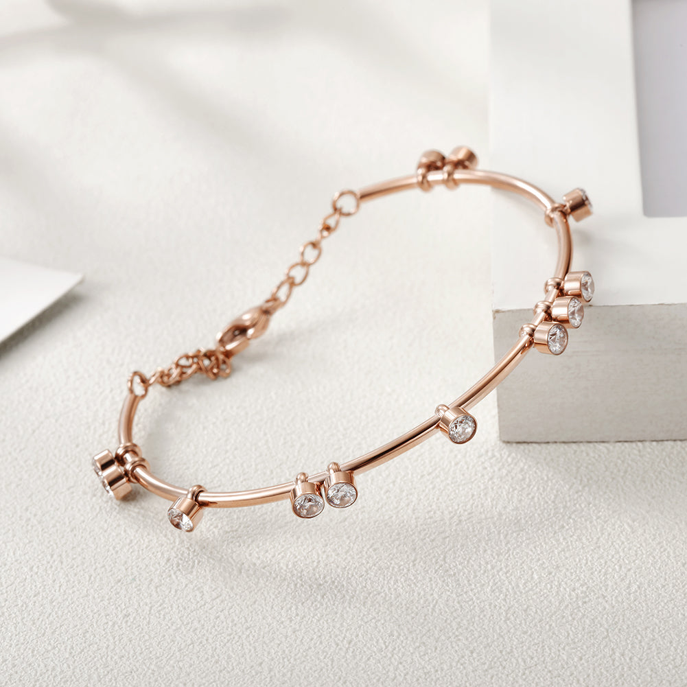 Round bar creative zircon bracelet-NSB1447ST