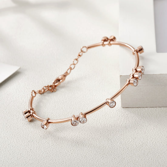 Round bar creative zircon bracelet-NSB1447ST
