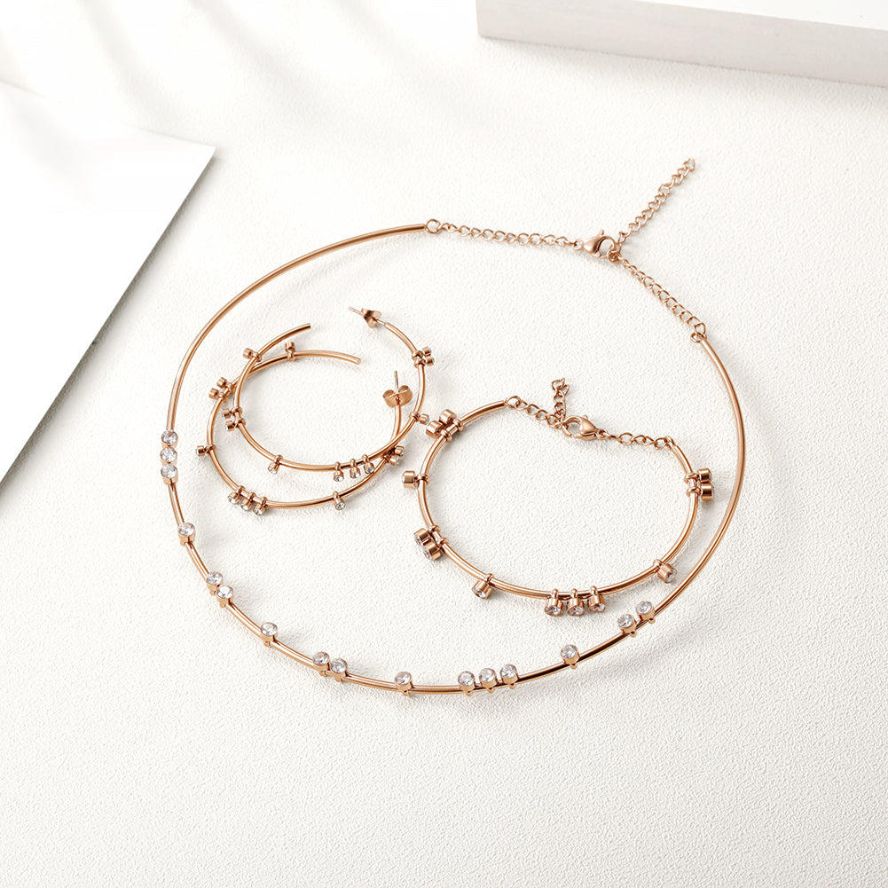 Round bar creative zircon bracelet-NSB1447ST