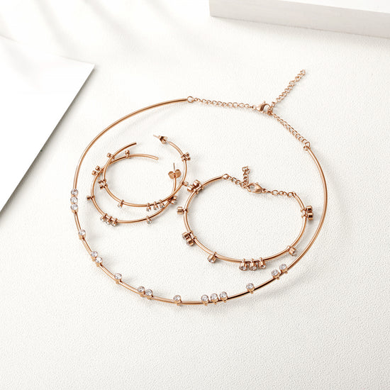 Round bar creative zircon bracelet-NSB1447ST