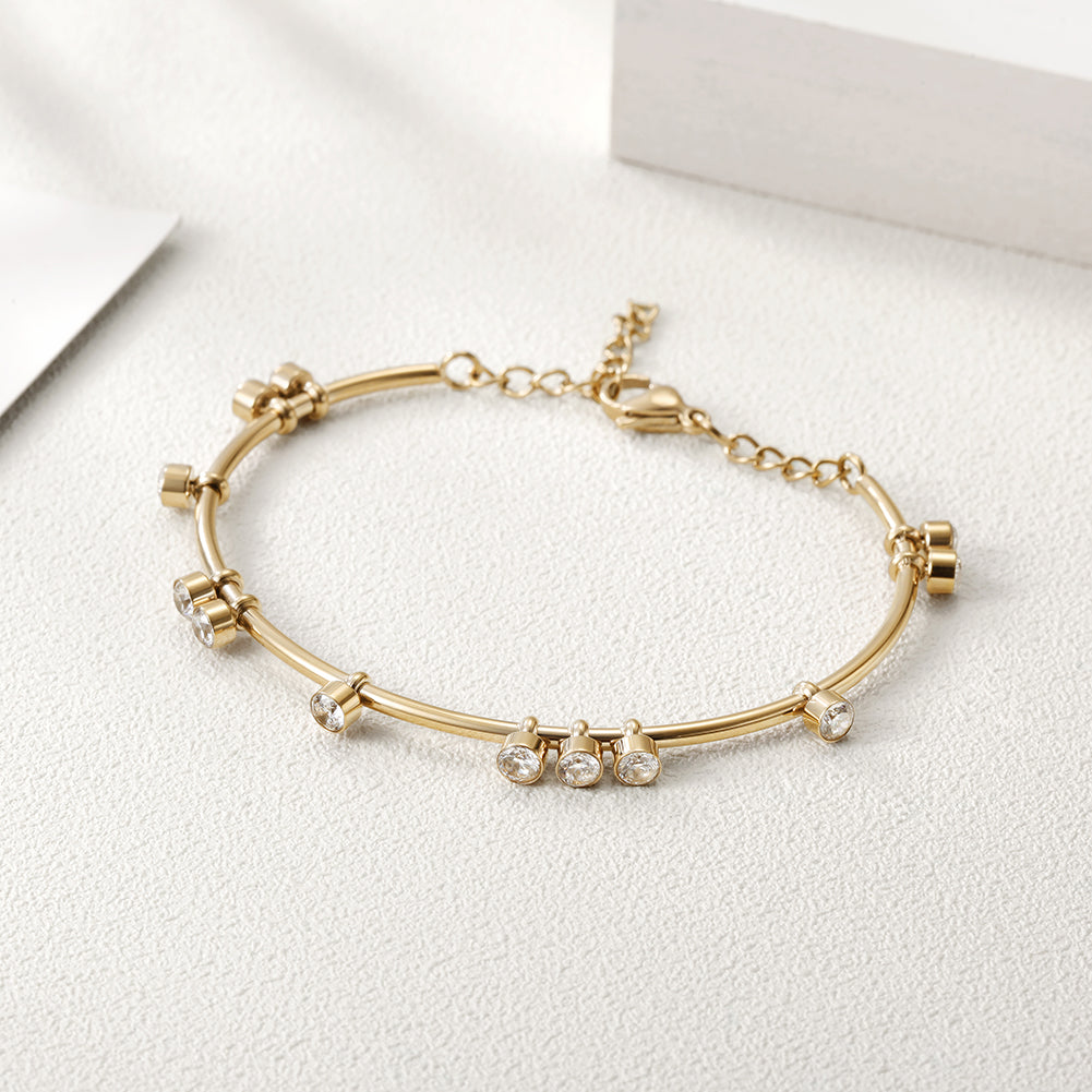 Round bar creative zircon bracelet-NSB1447ST