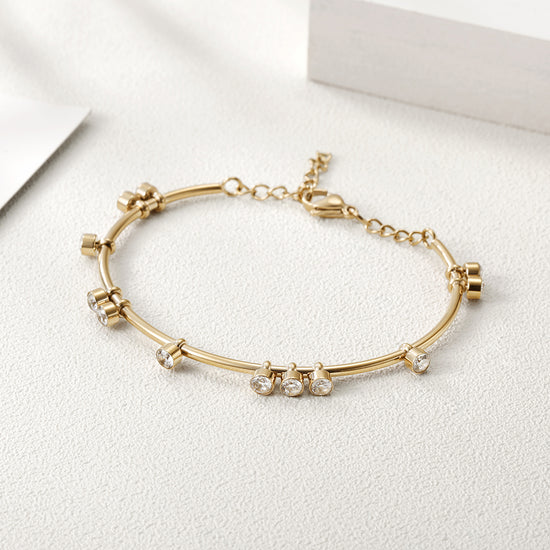 Round bar creative zircon bracelet-NSB1447ST