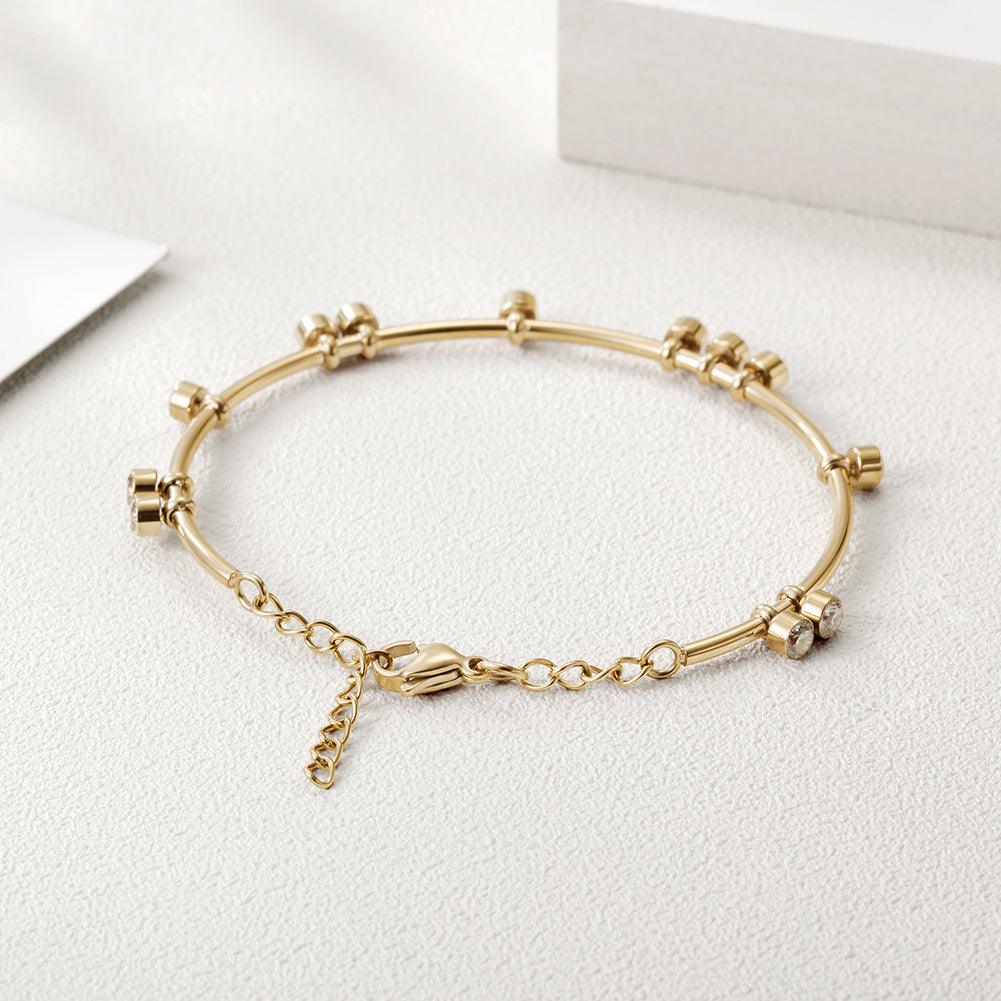 Round bar creative zircon bracelet-NSB1447ST