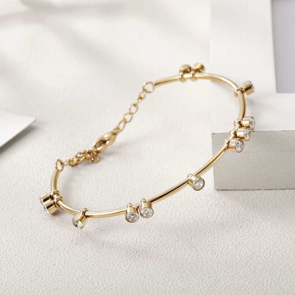 Round bar creative zircon bracelet-NSB1447ST
