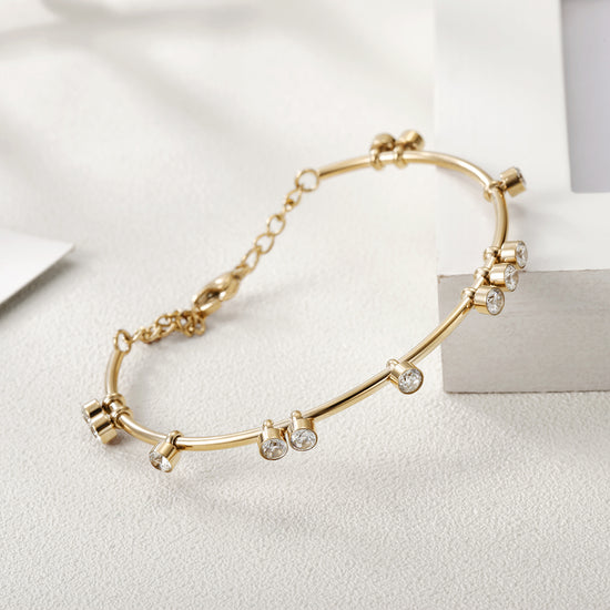 Round bar creative zircon bracelet-NSB1447ST