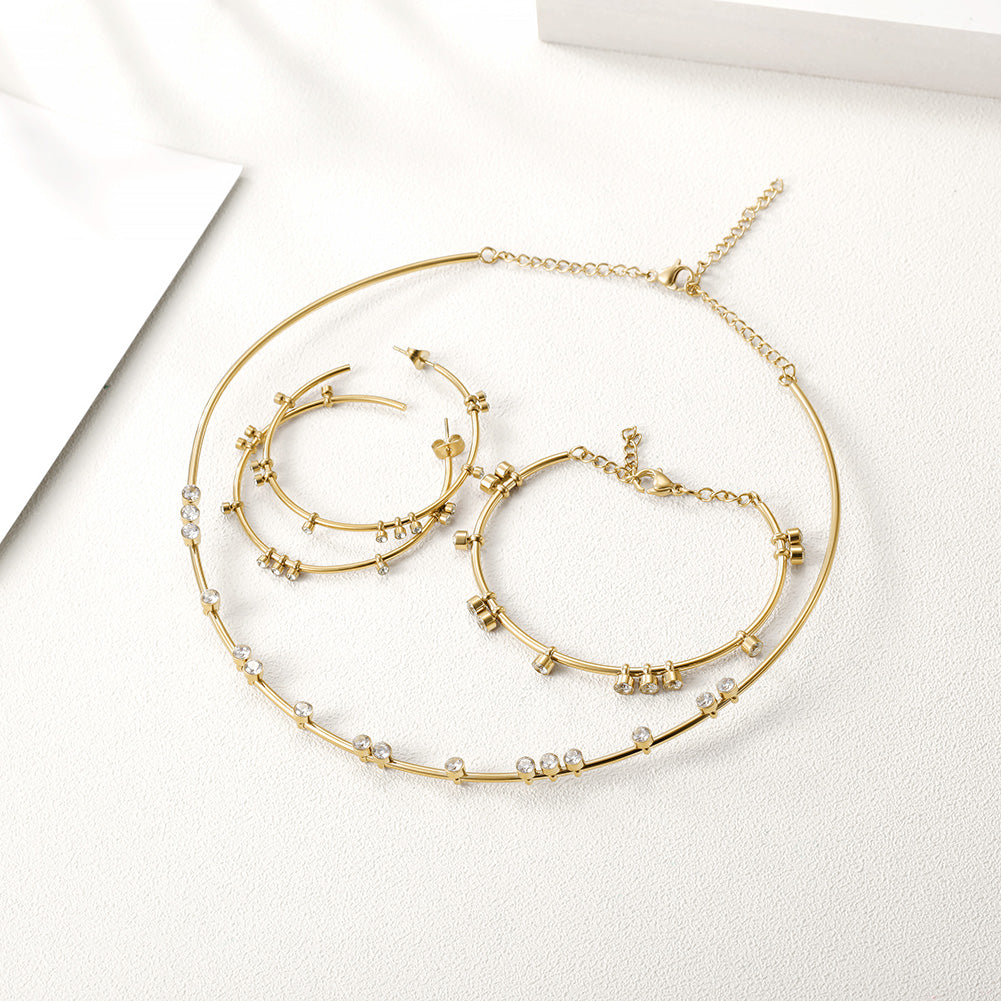 Round bar creative zircon bracelet-NSB1447ST