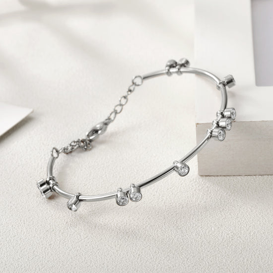 Round bar creative zircon bracelet-NSB1447ST