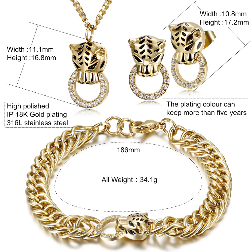 Buckle leopard head bracelet-NSB1495STCB