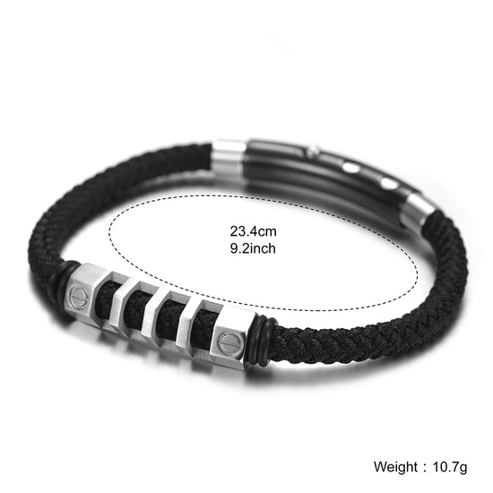 Hemp rope stainless steel bracelet-NSB1499ST
