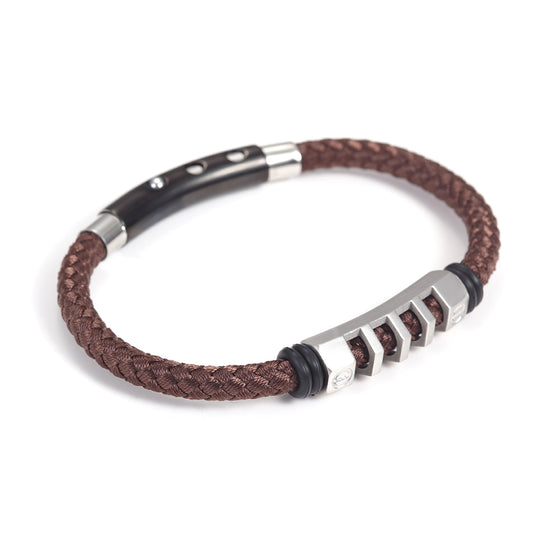 Hemp rope stainless steel bracelet-NSB1499STWGBR