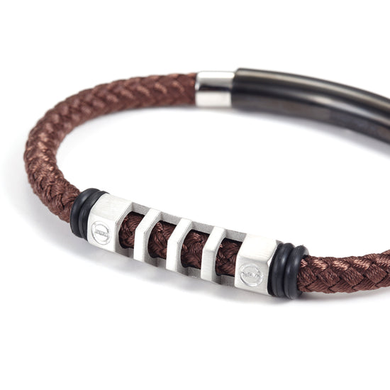 Hemp rope stainless steel bracelet-NSB1499STWGBR