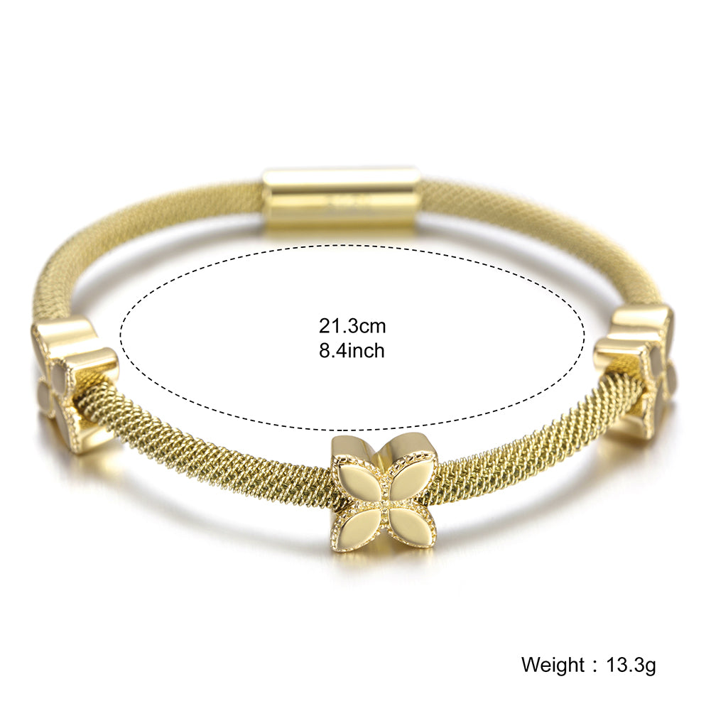 Spiral circular flower bracelet-NSB1518ST