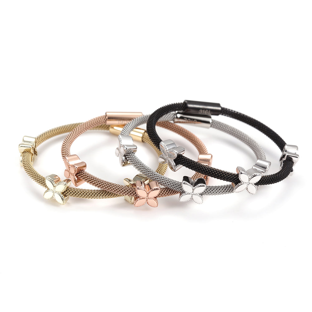 Spiral circular flower bracelet-NSB1518ST