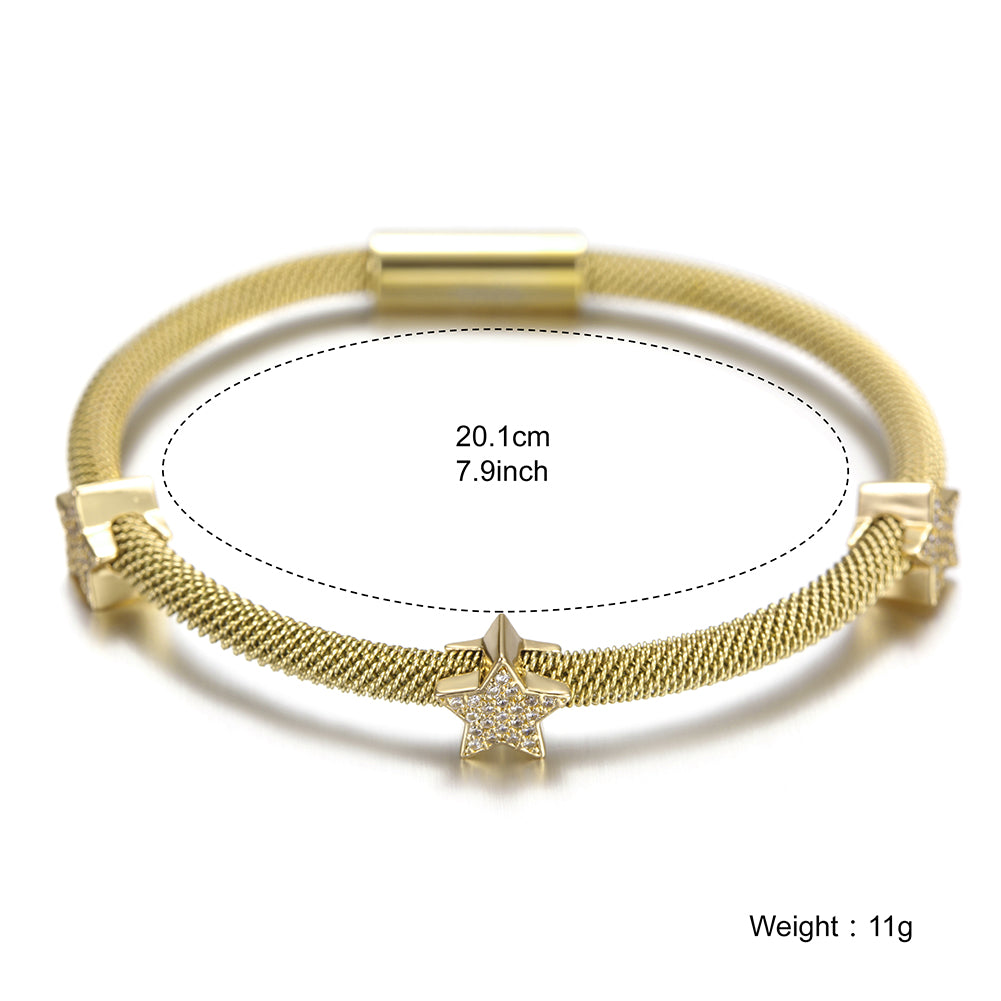 Spiral ring pentagram bracelet-NSB1519ST