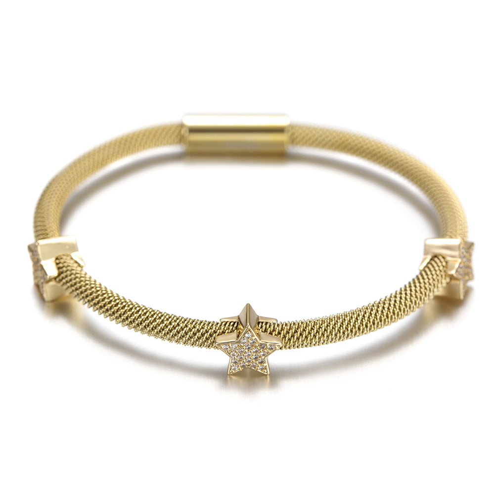 Spiral ring pentagram bracelet-NSB1519ST