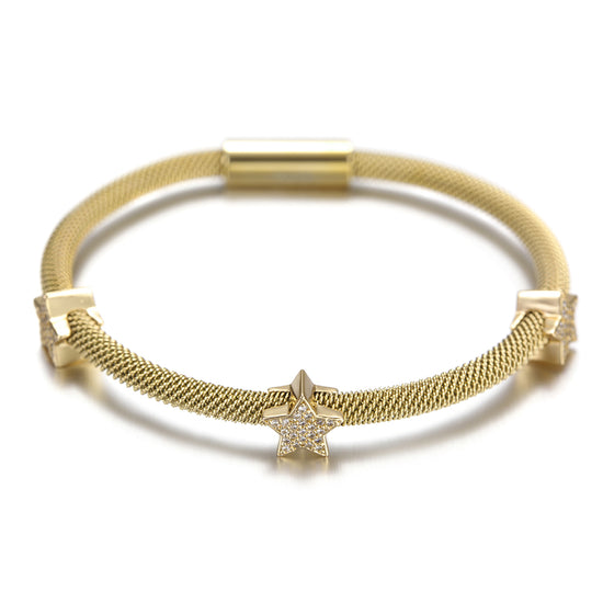 Spiral ring pentagram bracelet-NSB1519ST