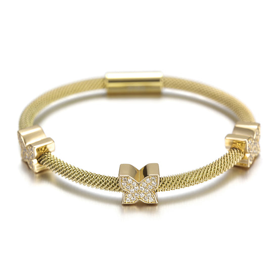 Cable Butterfly Bracelet-NSB1528ST