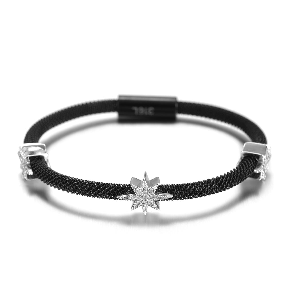Cable Multi angle Star Bracelet-NSB1529ST