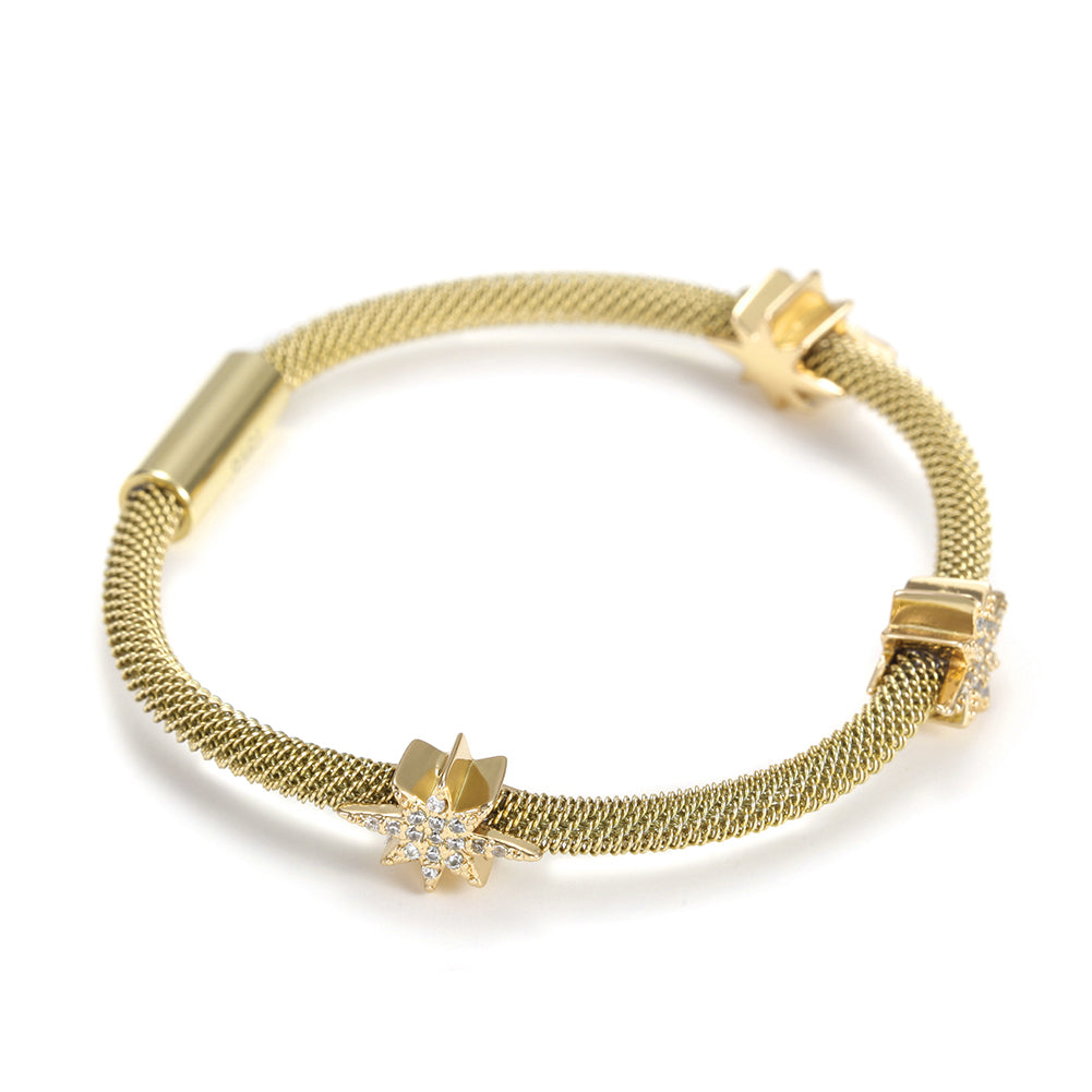 Cable Multi angle Star Bracelet-NSB1529ST