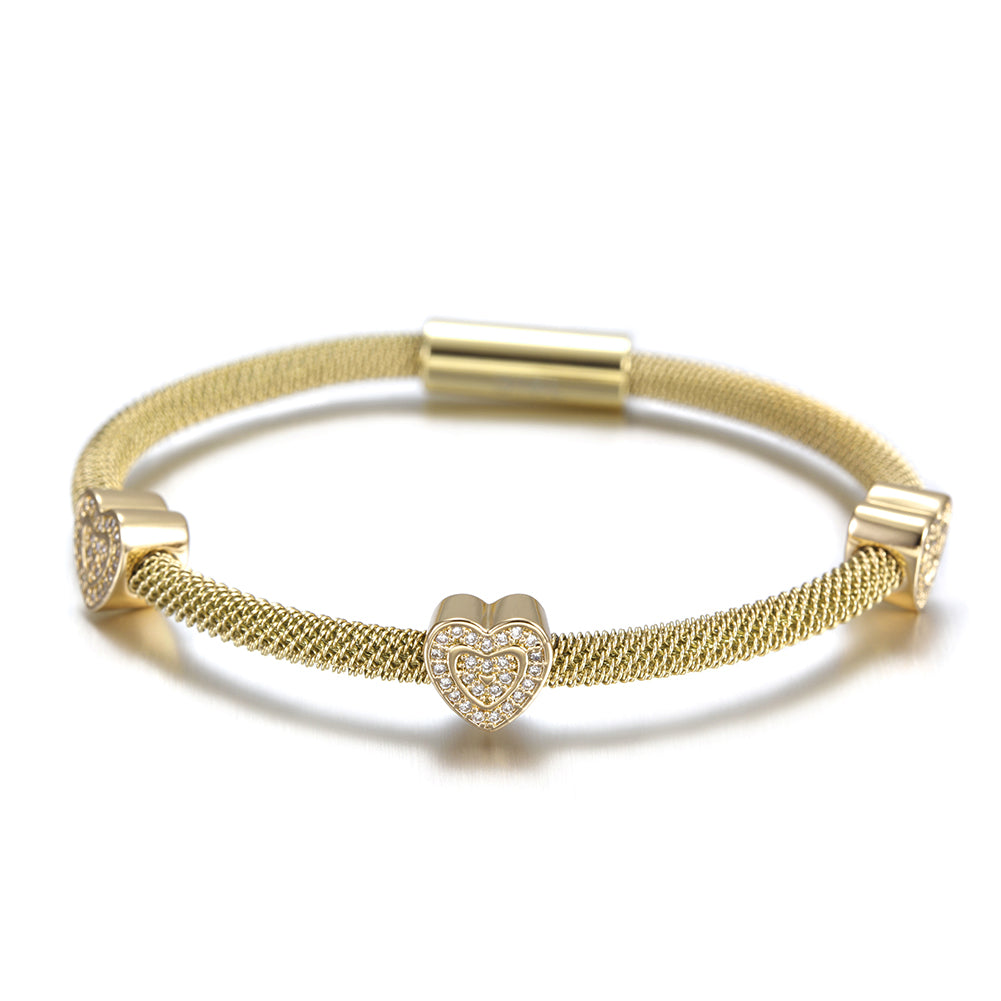 Cable Love Zircon Bracelet-NSB1530ST