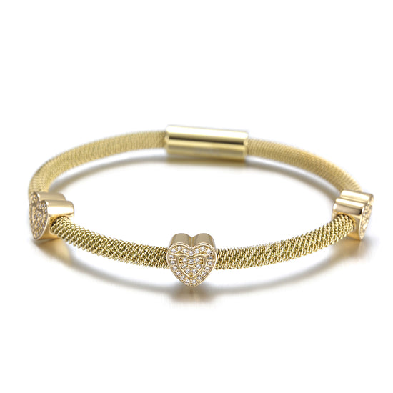 Cable Love Zircon Bracelet-NSB1530ST