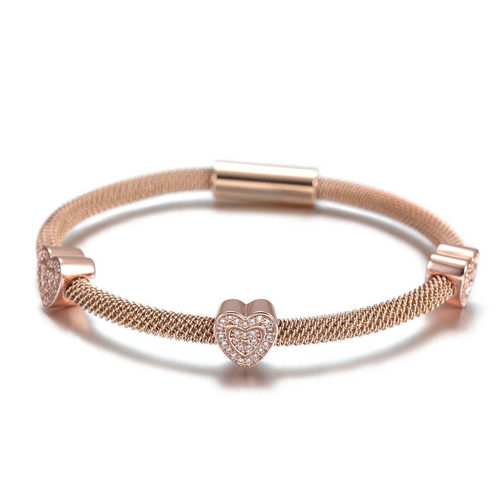 Cable Love Zircon Bracelet-NSB1530ST