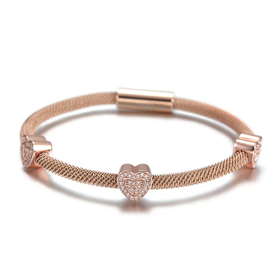 Cable Love Zircon Bracelet-NSB1530ST