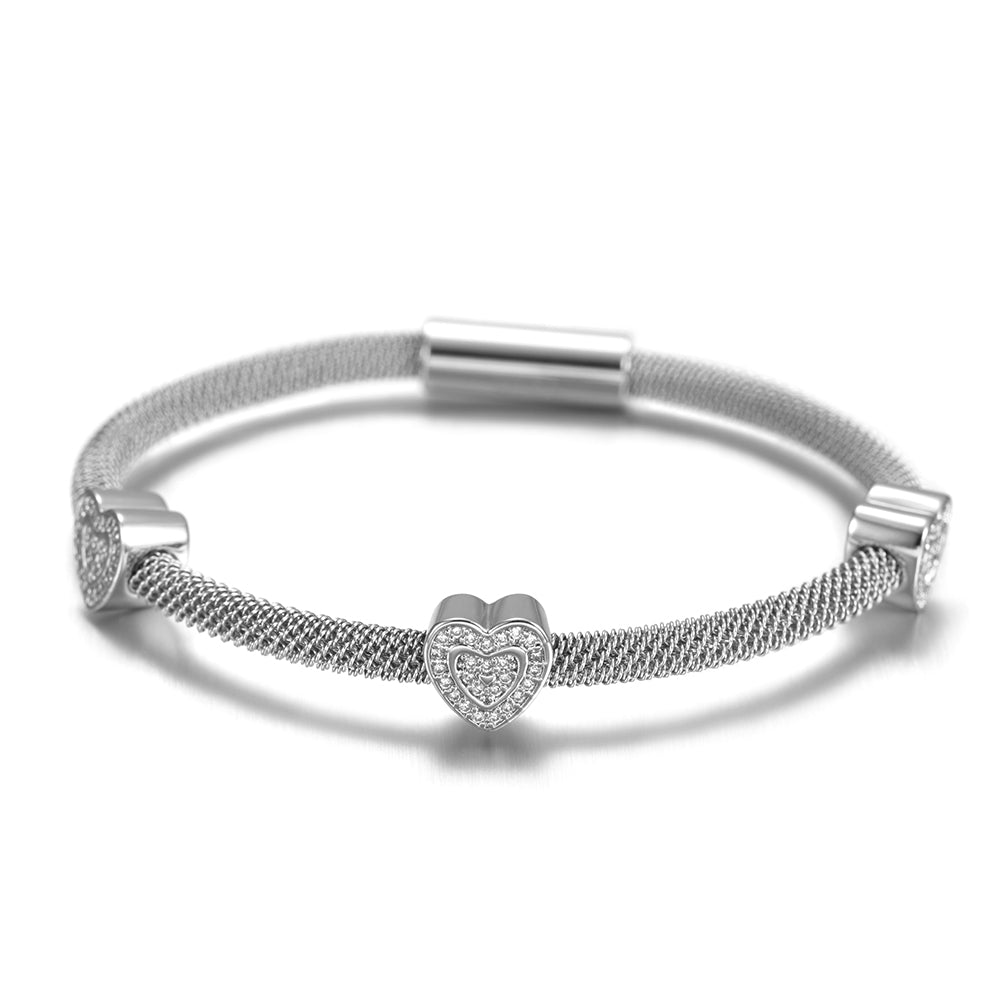 Cable Love Zircon Bracelet-NSB1530ST
