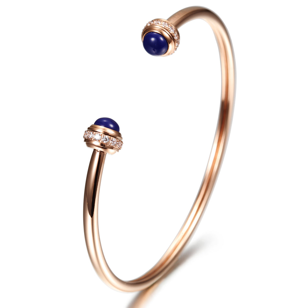 Simple C-shaped gemstone bracelet-NSB1535ST