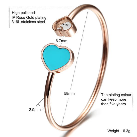 C-shaped colorful heart-shaped bracelet-NSB1536ST