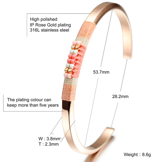 C-shaped color woven bracelet-NSB1538ST