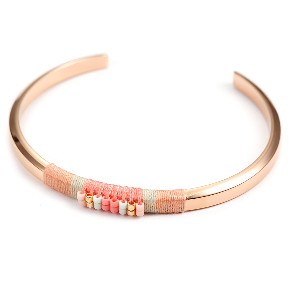 C-shaped color woven bracelet-NSB1538ST