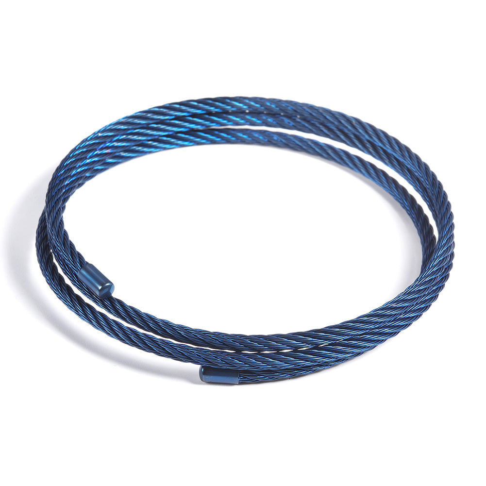 Blue cable wrapped bracelet-NSB1546STBL