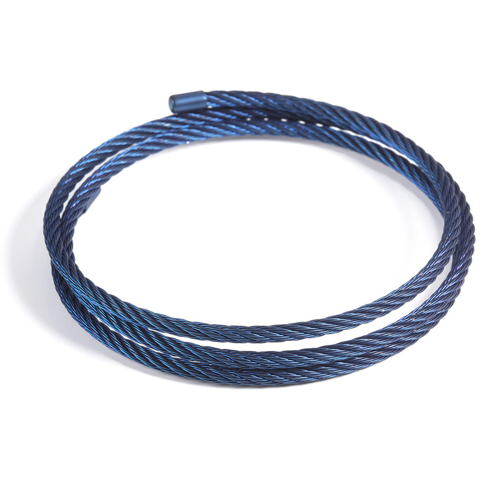Blue cable wrapped bracelet-NSB1546STBL