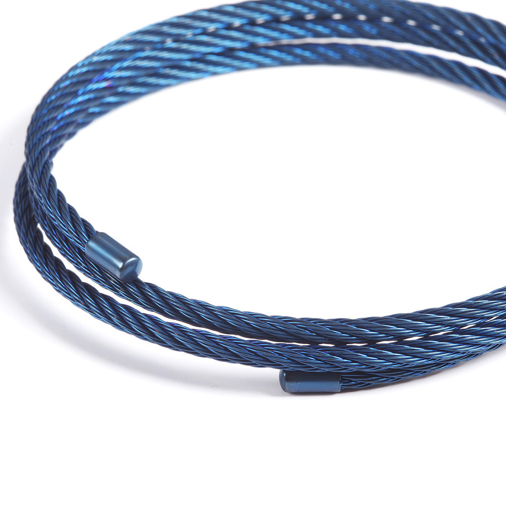 Blue cable wrapped bracelet-NSB1546STBL