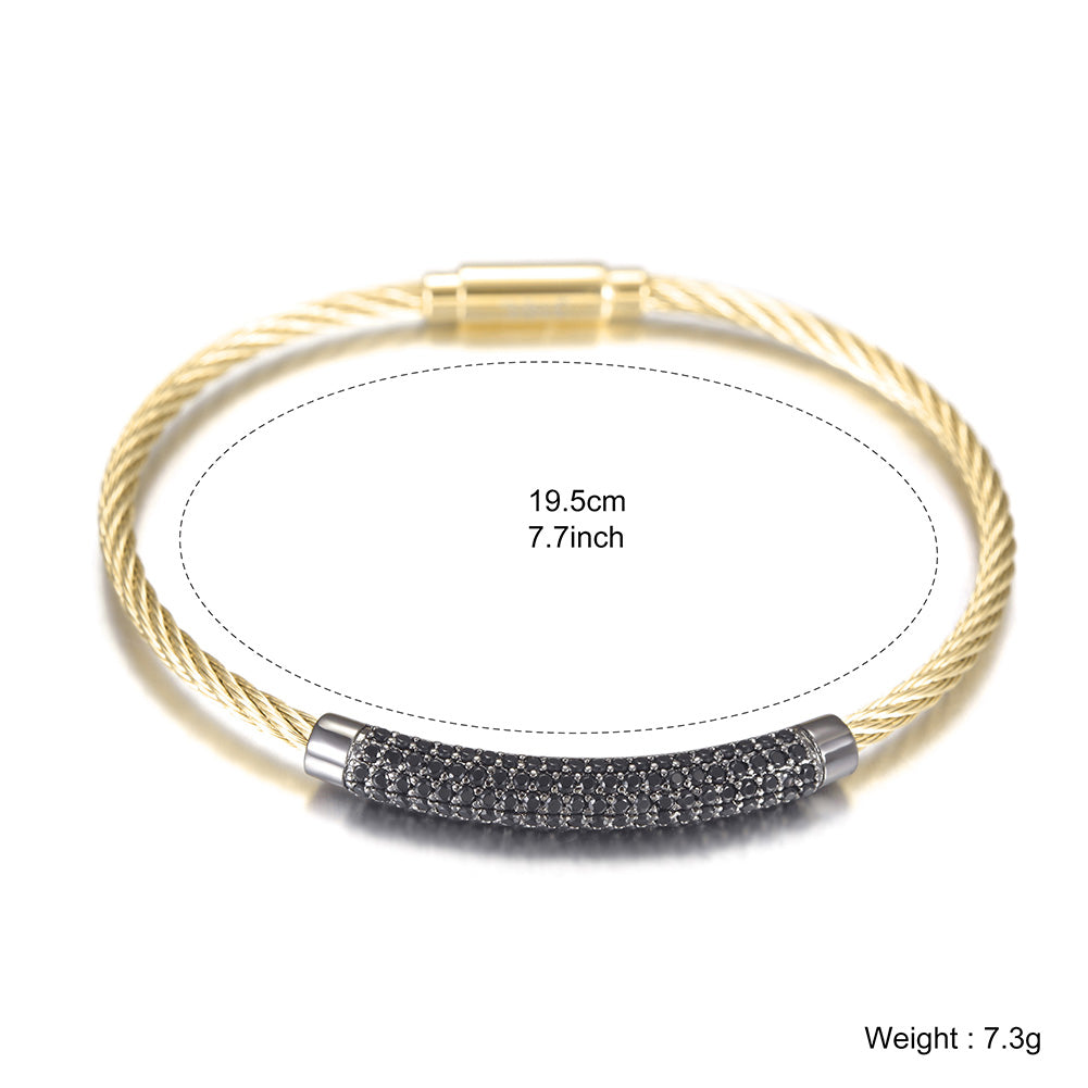 Circular cable smooth bracelet-NSB1559ST