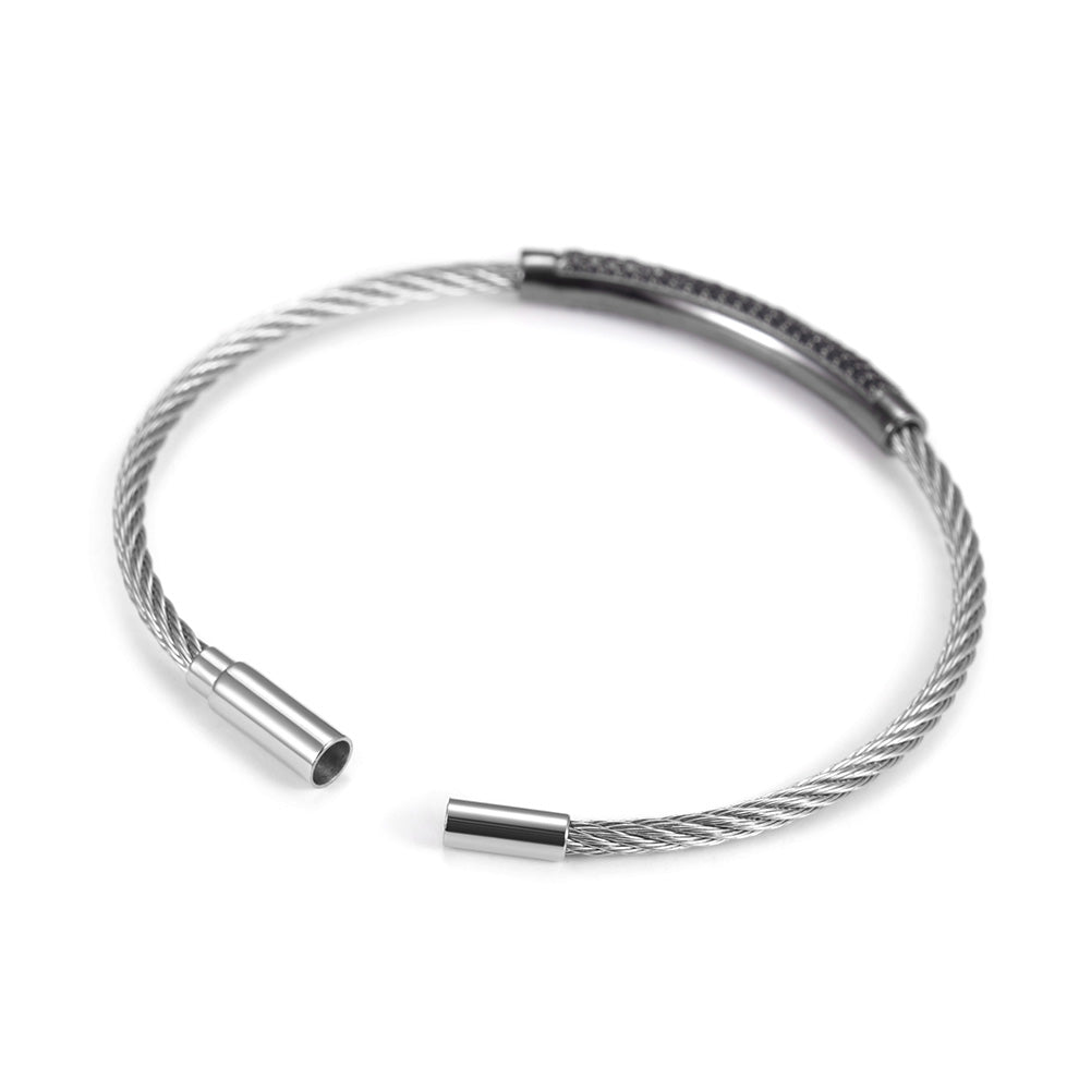 Circular cable smooth bracelet-NSB1559ST