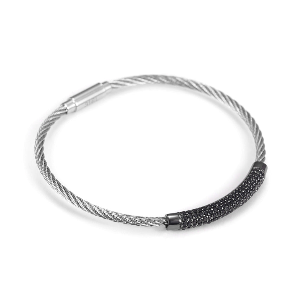 Circular cable smooth bracelet-NSB1559ST