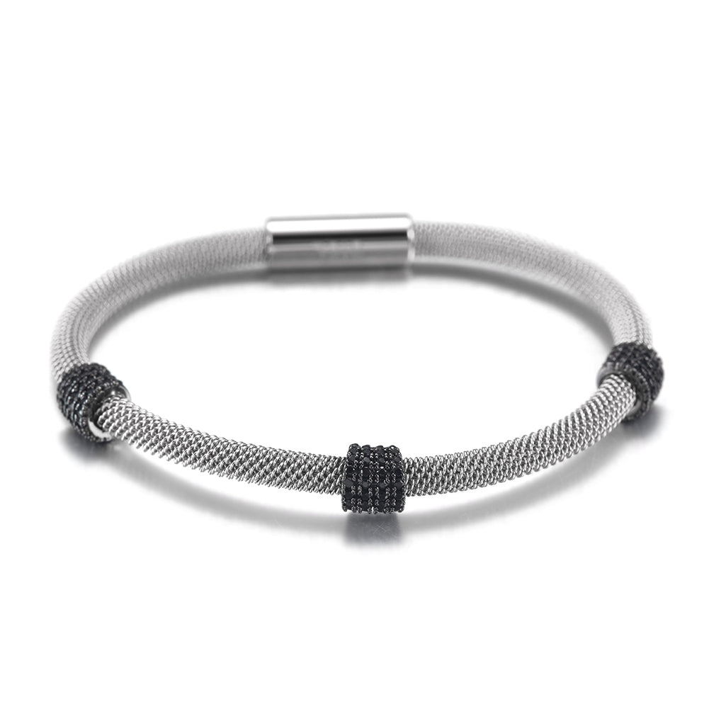 Black small circular bracelet-NSB1563ST